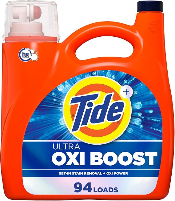 Tide Ultra Oxi Liquid Laundry Detergent, 94 loads, 146 fl oz, HE Compatible