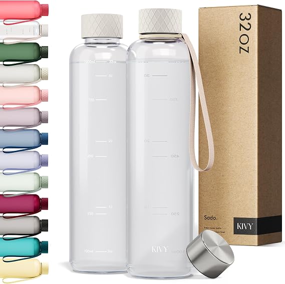 KIVY Slim Water Bottle 32oz Tritan - Lightweight & Shatterproof - BPA-Free