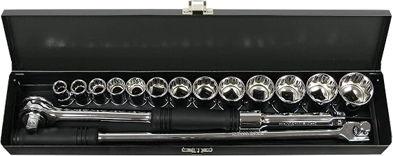 Allied Tools 36726 1/2-Inch Dr. SAE Socket Set, Metal Case, 17-Piece
