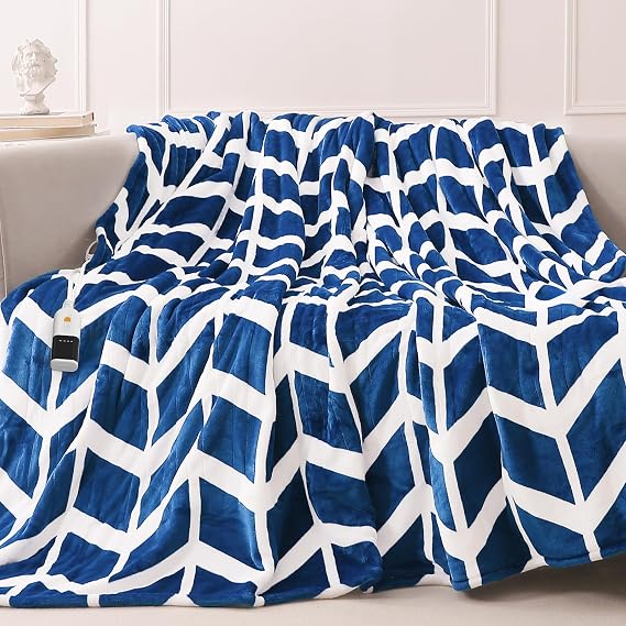 VENTIMI Heated Blanket Full, 9 Heat Levels & 2-10 Hours Auto Off, Navy