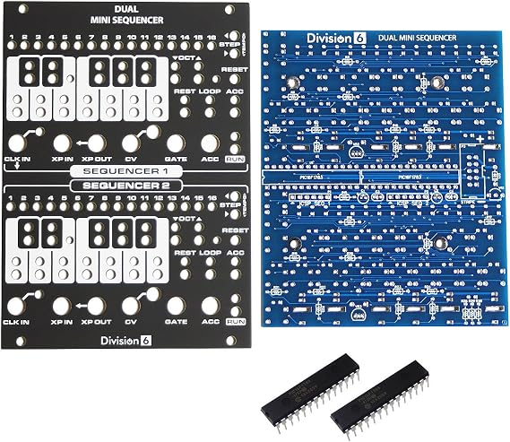 Division 6 Dual Mini Sequencer Eurorack V2 PCB, Panel and ICs