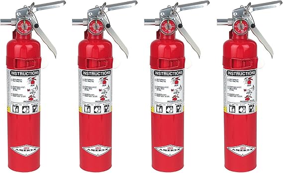 Amerex B417, 2.5lb ABC Dry Chemical Class A B C Fire Extinguisher, with Wall Bracket (4, 5.25 pounds)