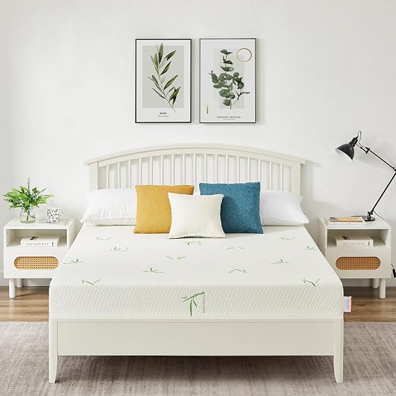 8 Inch Twin Memory Foam Mattress with Breathable Bamboo Cover, Medium Firm Gel Mattress for Bunk Bed, Trundle Bed, CertiPUR-US Certified