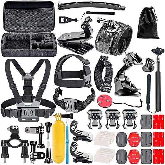 Navitech 50-in-1 Action Camera Accessories Combo Kit with EVA Case - Compatible With GreatCool 4K ActionCamera