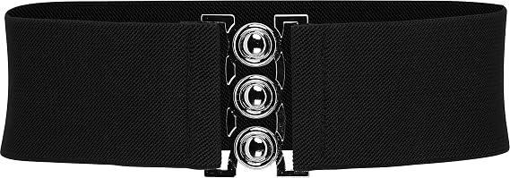 BlackButterfly Classic Triple Eye-Hook Dress Belt | 2.5 Inch Wide, Triple Eye-Hook Clasp, Nurse Belt Ready, Silver-Tone Hardware, Cinches the Waist, Sizes S-XXL