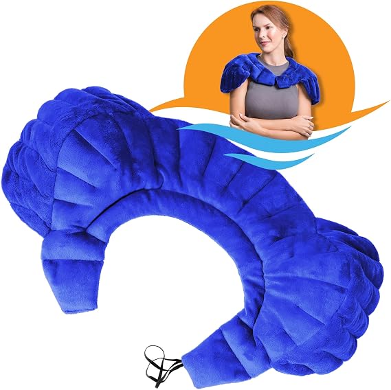 SunnyBay Weighted Shoulder Wrap, Microwavable Heating Pad, Royal Blue