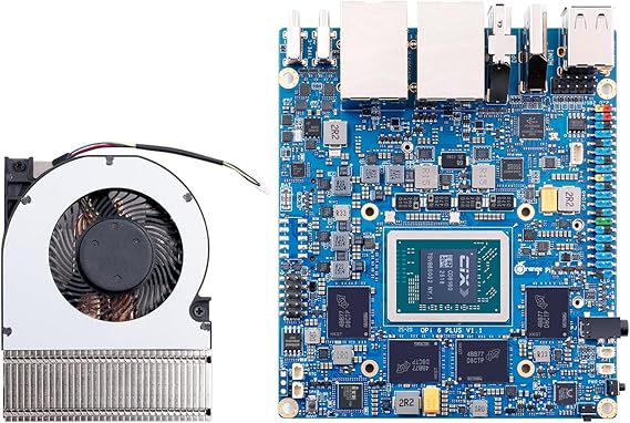 Orange Pi 6 Plus 16GB/32GB LPDDR5 CIX CD8180/CD8160 12-Core Single Board Computer with Active Cooling System, Support 45 Tops AI Computing Power, Mini PC Run Ubuntu/Debian/Android/Windows/ROS2 (16GB)