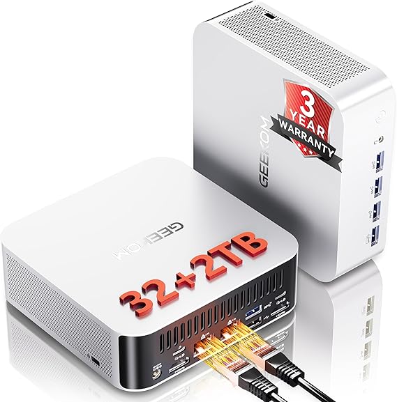 GEEKOM A8 Max Mini PC, AMD Ryzen 9 8945HS, 32GB DDR5 2TB SSD (Expandable)