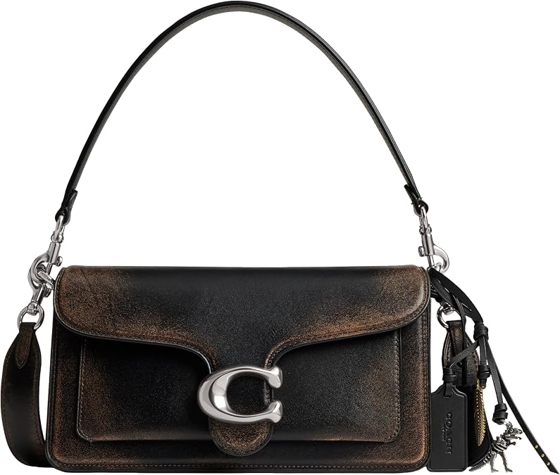 Coach Women Tabby Shoulder Bag 26 in Loved Leather, Left/Black Brown, One Size