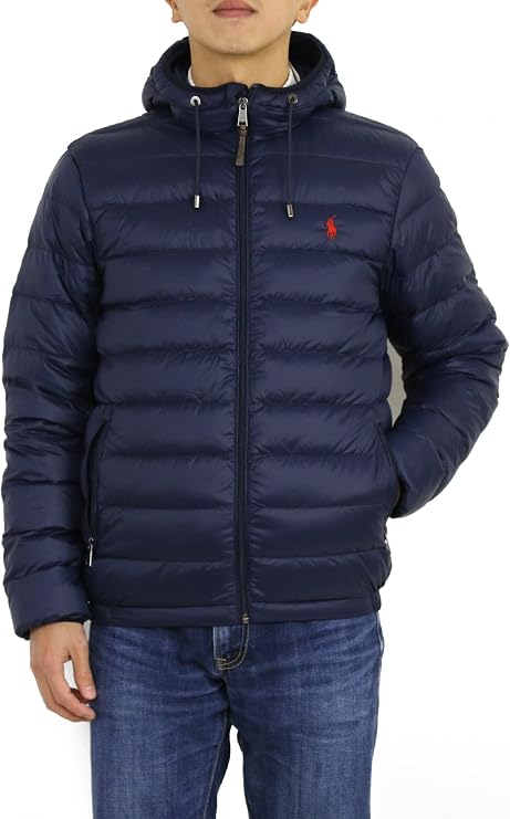 Polo Ralph Lauren ポロ・ラルフローレン Men's Packable Down Jacket with Hoodie and Pony Embroidery Parallel Import, S