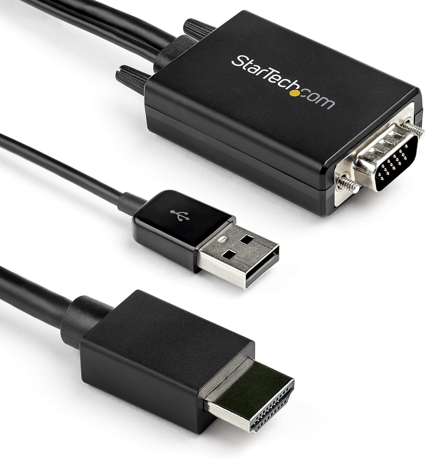 2m VGA to HDMI Converter Cable with USB Audio Support & Power - Analog to Digital Video Adapter Cable to connect a VGA PC to HDMI Display - 1080p Male to Male Monitor Cable (VGA2HDMM2M)