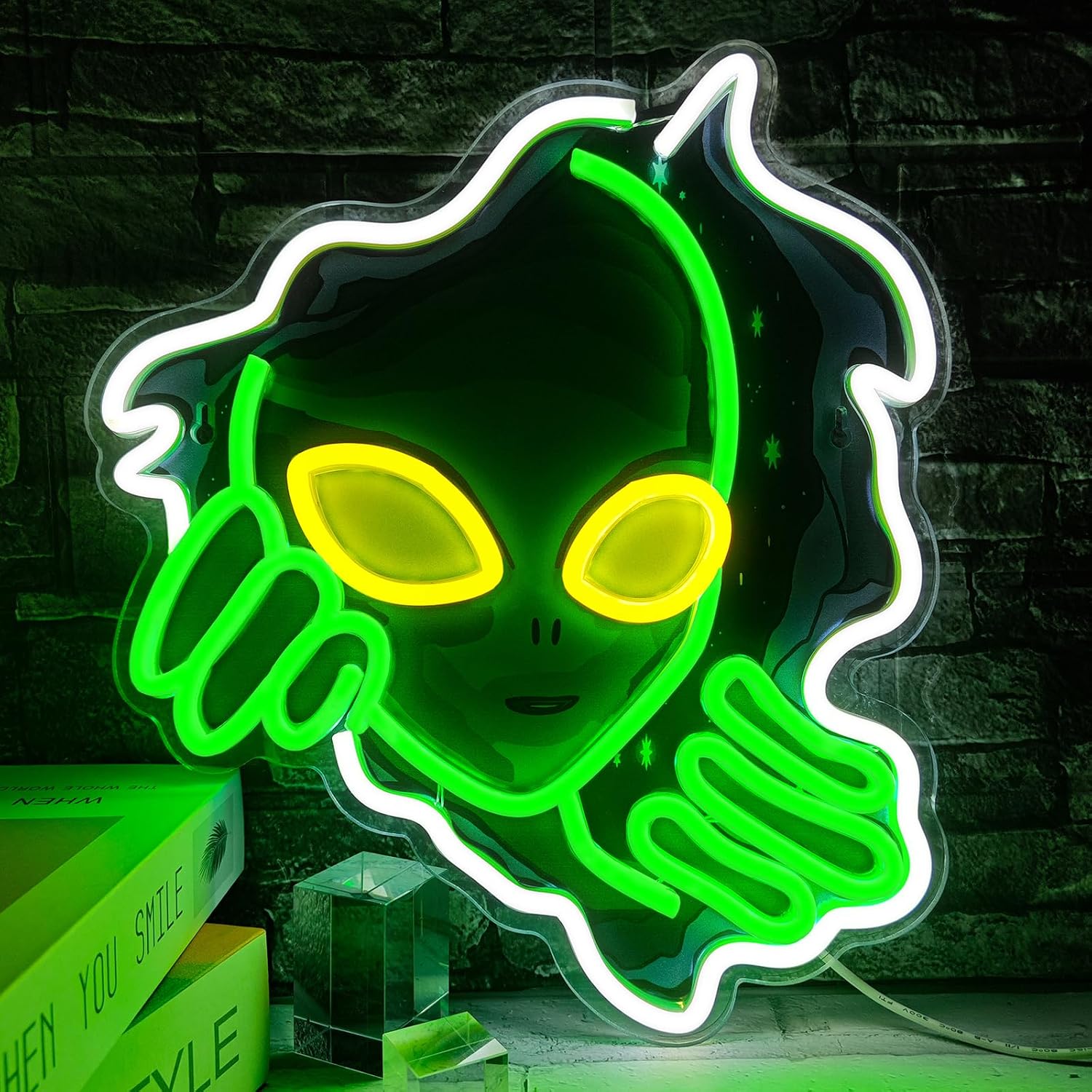 Alien Neon Signs for Wall Decor, LED Hanging Light Sign USB Powered Dimmable for Boys Girls Room Gameroom Wall Decor Party Holiday Birthday Gift(Alien)