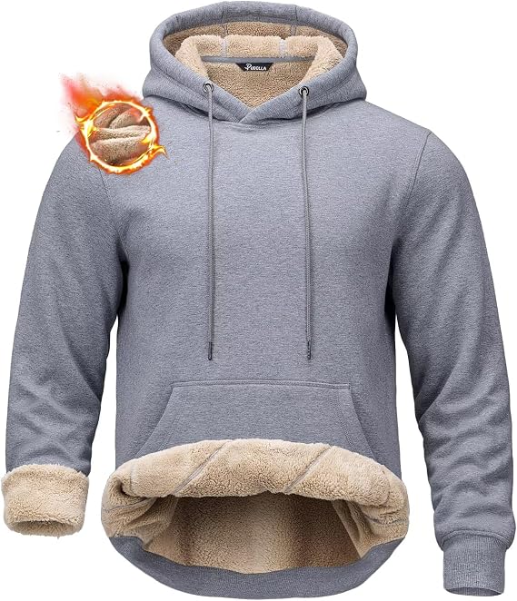 Pudolla Men's Sherpa Hoodie Pullover Winter Thick Warm Fleece Lined Hoodies Athletic Sweatshirts with Kangaroo Pouch Pocket