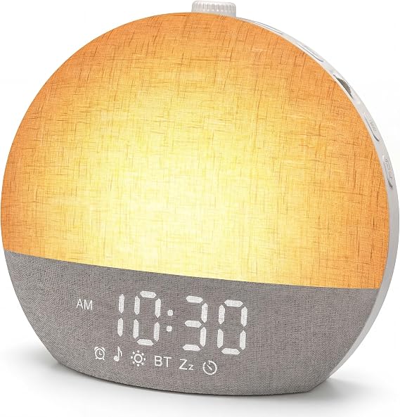 Sunrise Alarm Clock with Wake Up Light,White Noise Machine with 30 Soothing Sounds,Dimmer Digital Alarm Clock Bedside Night Light 17 Colors,20 Brightness Levels,Sleep Timer for Bedroom Bedside [Energy Class G]