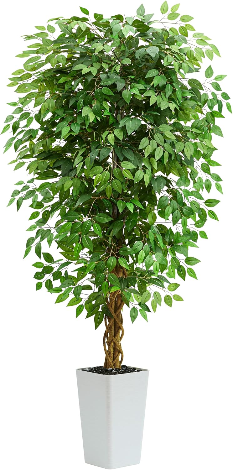 Artificial Ficus Tree 180 CM Artificial Plants Indoor Trees Decorative Artificial Trees 6FT Tall Fake Plants Faux Ficus Tree Fig House Plant Green Lifelike Home Outdoor Decor