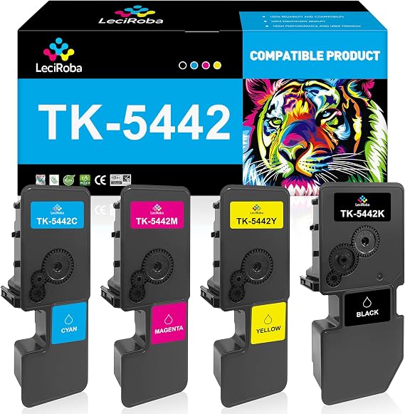 LeciRoba TK-5442 Toner Cartridge, Replacement for Kyocera TK5442 (4-Pack)
