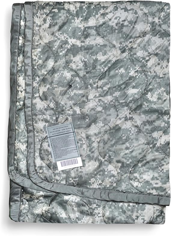 Authentic US Military Poncho Liner Blanket Woobie Camouflage Military Issue USGI Thermal Insulated (UCP/ACU)
