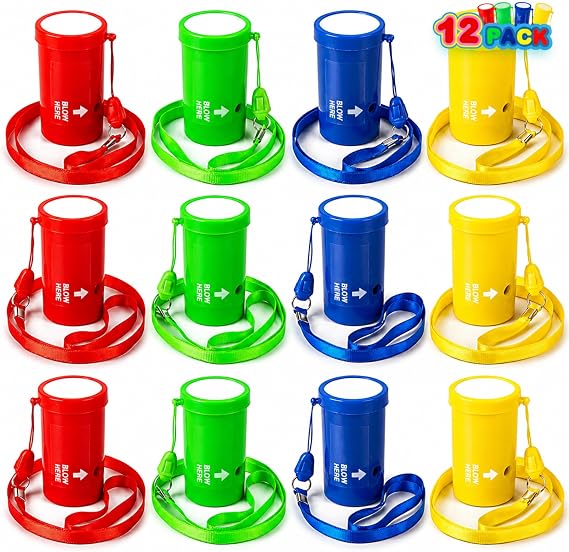 ArtCreativity 3" Mini Air Horns - Pack of 12 - Loud Noise Makers for Sporting Events - Fun Party Noisemakers & Birthday Favors - Great Goodie Bag Fillers Noise Makers for Kids & Adults