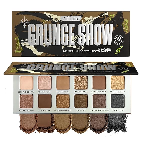 Natural Nudes Eyeshadow Palette - Warm Taupe & Dark Brown Matte, Shimmer & Metallic Velvety Finish | Long-Lasting Travel-Friendly Compact Size | Beginner-Friendly Eye Makeup Palette Everyday Looks