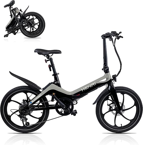 BLAUPUNKT FIENE 20 Inch Folding Electric Bike, Pedal and Throttle Assist, Foldable Step-Through Frame, UL Certified eBike for Adults, Orange/Black