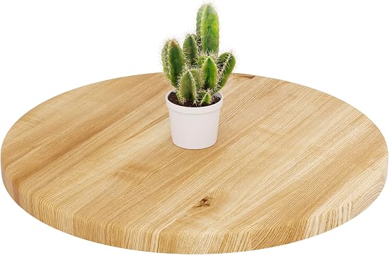 LAMO Manufaktur Round Wooden Top 50 cm Made of Natural Wood Table Top for Coffee Table Coffee Table Bedside Table Thickness: 28 mm Colour: Rustic