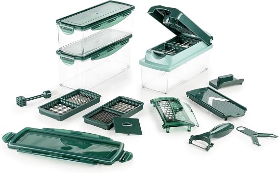 Genius Nicer Dicer Plus 18 Pieces, Emerald Green, 26 x 9 x 13 cm