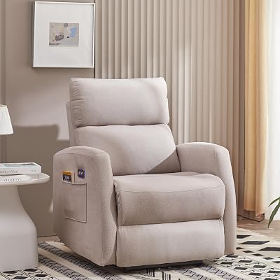 Recliner Chair,Fabric Power Recliner,Adjustable Modern Reclining Chair with Footrest for Adults,for Living Room,Medium Gray