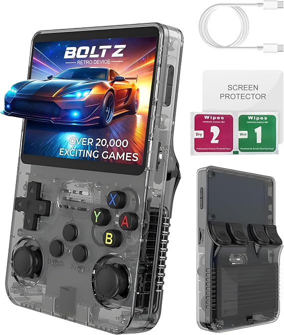 Boltz Retro Handheld Game Console with 20,503 Built-in Games, 3.75" IPS Screen Portable Retro Gaming Console RK3326 Quad-Core Emulator System,