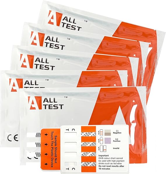 ALLTEST Rapid Drink Spike Test Kits - High Accuracy Date Rape Testing Kits - GHB, Ketamine, Benzos (Roofies/Rohypnol), PCP (Angel Dust) - Test A Drink for Drugs (1 Test)