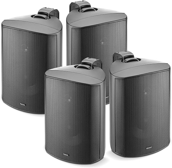 Focal 100 OD6 6.5 in IP66 Black 4-Speaker Outdoor Bundle | Four black 6.5 in 100 OD6 outdoor loudspeakers with IP66-rated protection.