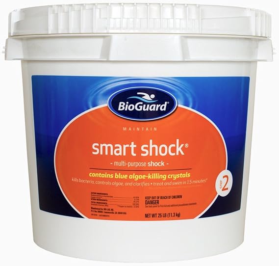 BioGuard Smart Shock, 25 lb, Single Pack | Algae Preventative, Swimming Pool Clarifier, Pool Shock Treatment, Multi-Purpose Shock for Pool Maintenance