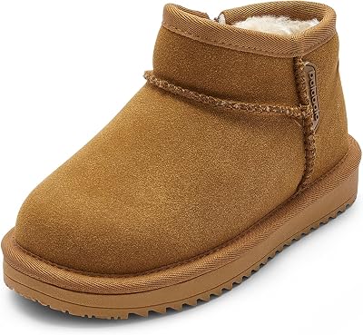 Balabala Water Resistant Girls Snow Boots Winter Boots Kids Snow Boots Boys Snow Boots Classic Suede Warm Hiking Boots
