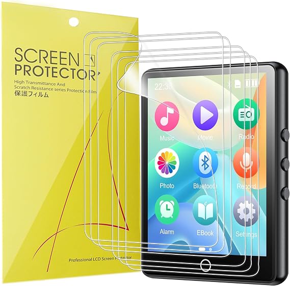 Compatible for Aohkh Mp3 Player Screen Protector, Lamshaw [6 Pack] Full Coverage TPU Clear Film Compatible for Aohkh 2.8" Full Touch Screen Mp3 Player, Oilsky D26 2.8" Full Touch Screen Mp3 Player (6 Pack)
