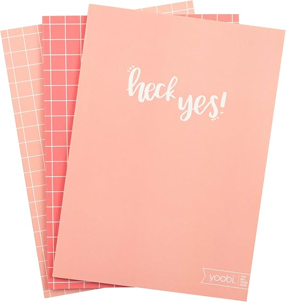 Yoobi | Notebook with Printed Cover | Blush Multicolor | Pack of 3 (YOOB4192674)