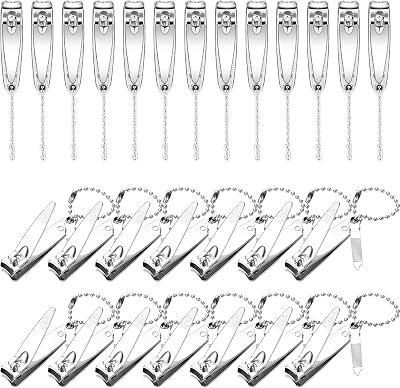 Mudder 28 Pcs Fingernail Nail Clippers Bulk Stainless Steel Toenail Clippers Thick Portable Travel Manicure Kit for Men and WomenMultifunctional Style
