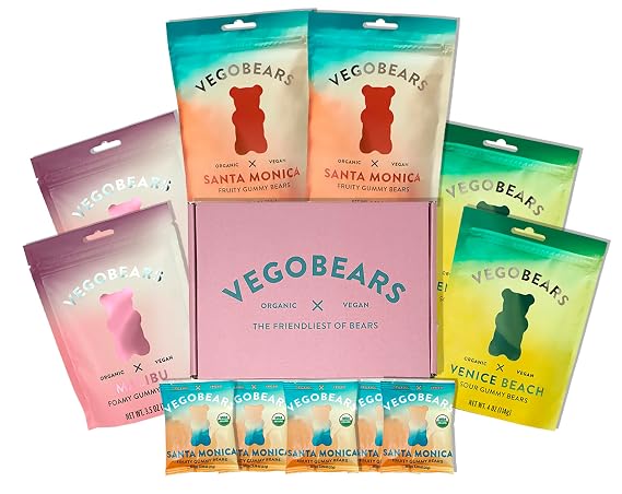 Candy People Vegobears Gift Box Vegan Gummy Bears Variety Pack Organic Gummy Bears, Vegan Gummies, Organic Candy, Candy Gift Box, Gelatin-Free Gummies
