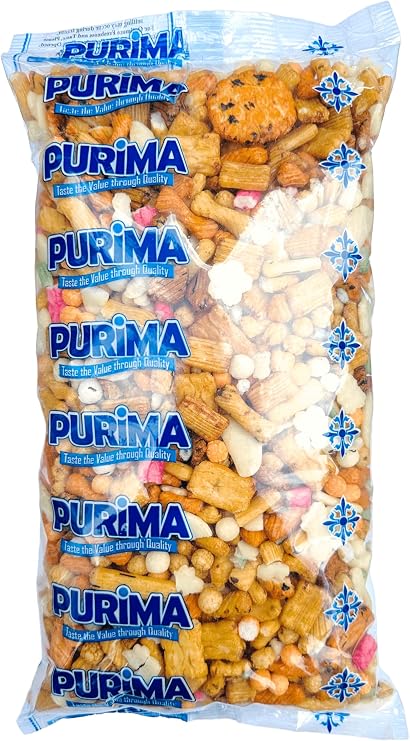 Japanese Rice Crackers 5kg - No Nuts or Coated Peanuts – Mixture of Plain Soy Sauce Seaweed Sesame Flavoured Rice Cracker Senbei Snack Mix – Large Bulk Snacks (Packaging May Vary) Nori PURIMA
