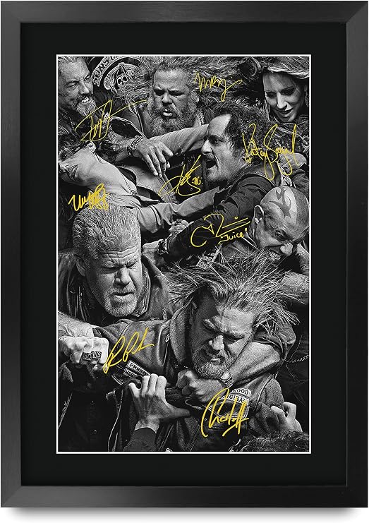 HWC Trading Sons Of Anarchy A3 Framed Signed Printed Autographs Picture Print Photo Display Gift For TV Show Fans