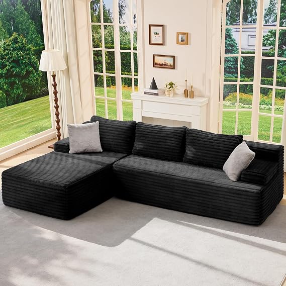 Hobestluk Boneless Couch Modular Sectional Sofa L-Shape Lounge Cloud Couch