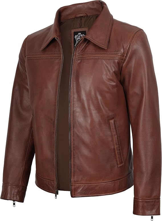 Decrum Men's Vintage Real Lambskin Leather Jacket