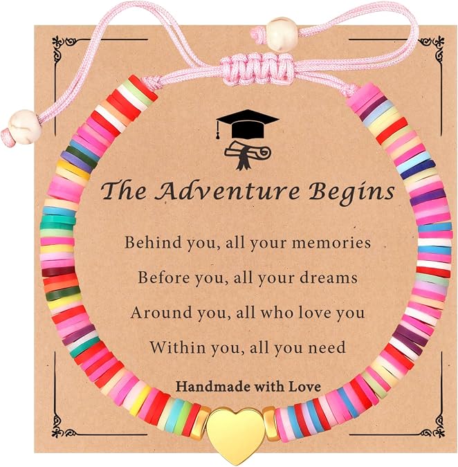 TAGOMEI Graduation Gifts Girls Kids Bracelets College High School Graduation Gifts for Girls Her Heart Graduation Bracelet with Card for Daughter Sister Friends as Graduation Decorations 2026