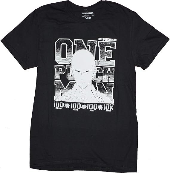 One Punch Man Mens T-Shirt - Serious Saitiama Over Exercise Image