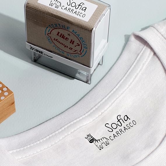 Name Stamp for Clothing Kids Waterproof Stamp By Me | Personalized Name Stamp for Baby & Kids Clothing | for School Uniforms & Daycare Items | Permanent, Water-Resistant Ink Washer & Dryer Safe
