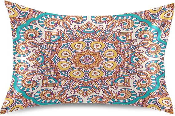 Noble Mandala Flower Blossom Pillowcase Pillow Cover Case Sham Queen Size Breathable Pillow Home Decor Decorative 20" x 30"