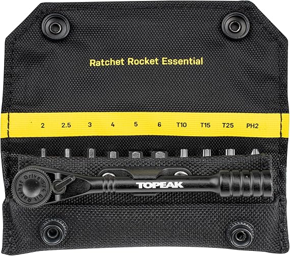 Topeak Ratchet Rocket Essential 15410076 Ratchet Tool Set Aluminium and Nylon Black Weight: 107 g Dimensions: 10.7 x 4 x 2.2 cm