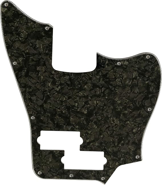For Squier VM Jaguar Bass Style Guitar Pickguard (4 Ply Black Pearl)