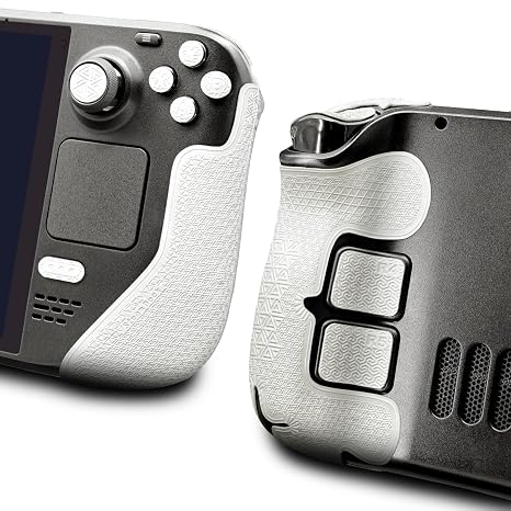 Luck&Link Controller Grip for Steam Deck OLED&LCD,Textured Skin kit,Anti-Skid Sweat-Absorbent Controllers Handle Grips, Buttons,Triggers,D-pad (PRO-Pearl White)