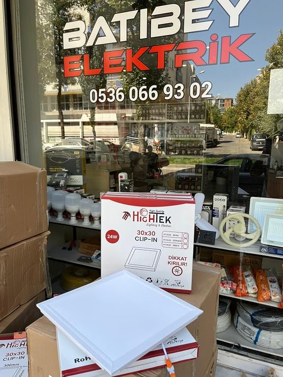 Hightek LED Panel, 30x30 cm, 24W, Clip-in Tavan Tipi, Beyaz [Enerji Sınıfı A]