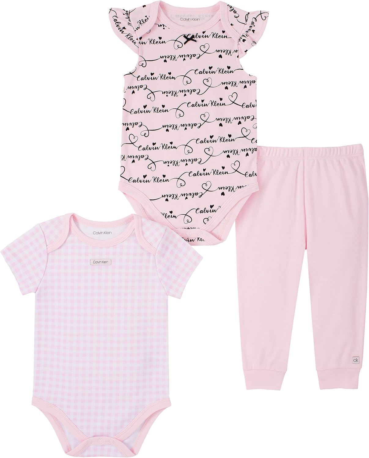 Calvin Klein baby-girls 3 Pieces Bodysuit Pants Set