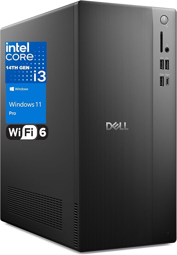 Dell Vostro Desktop Computers Tower PC for Home Business Student, 14th Gen Intel 4-Core Processor, 16GB DDR5 RAM, 512GB PCIe SSD, WiFi 6, Bluetooth, DisplayPort, HDMI, Type-C, Windows 11 Pro